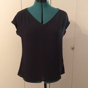 Banana Republic Navy Flutter Sleeve Shell XS